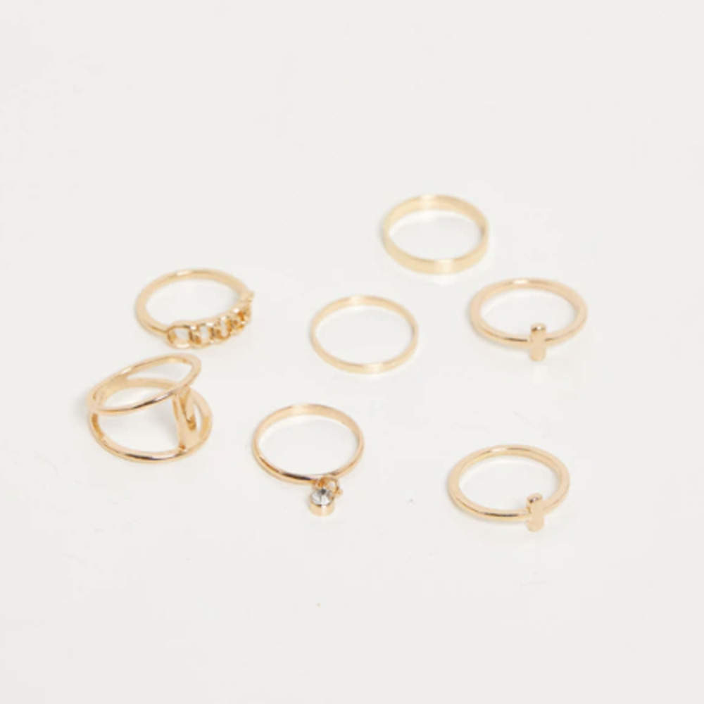PrettyLittleThing Gold Multi Pack Rings, Size OS​​​​​​​​​​